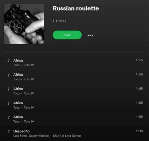  spotify russian roulette
